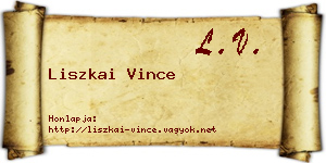 Liszkai Vince névjegykártya
